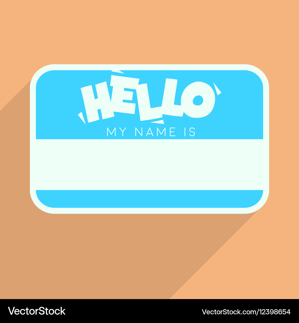Simple Name Tag with Hello Text vector image