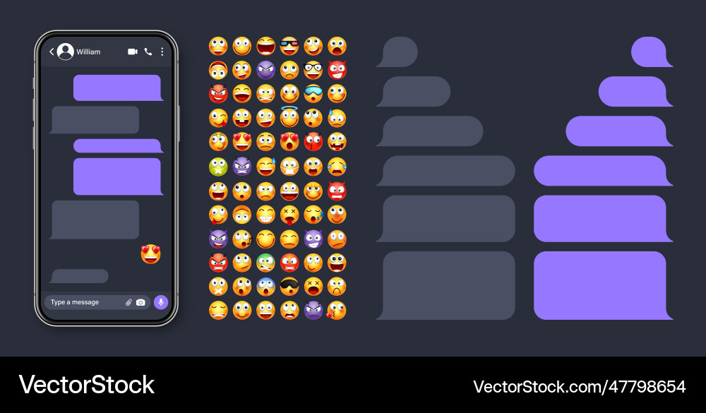 Smartphone messaging app user interface Smartphone messaging app user interface vector image