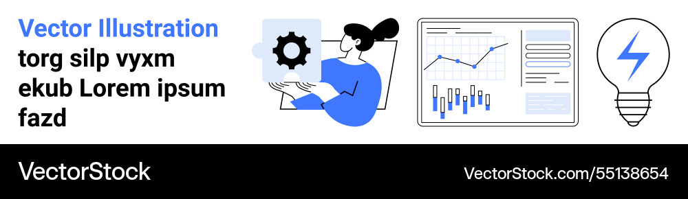Workflow optimization with data analysis Vector Image
