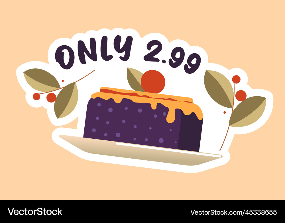 Cafe and bakery cakes promotion discounts Cafe and bakery cakes promotion discounts vector image