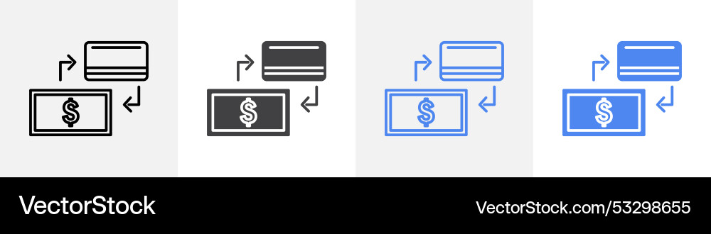 Cash exchange icon set use for web ui or app Cash exchange icon set use for web ui or app Vector Image