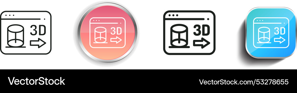 Cylinder icon thin linear regular and button vector image