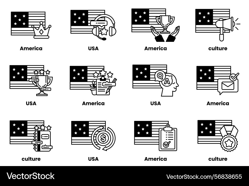 Image is a set of twelve different flags Image is a set of twelve different flags Vector Image
