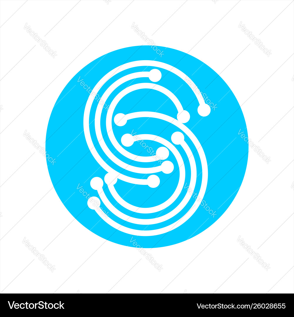 S csc ss initials geometric network line S csc ss initials geometric network line vector image