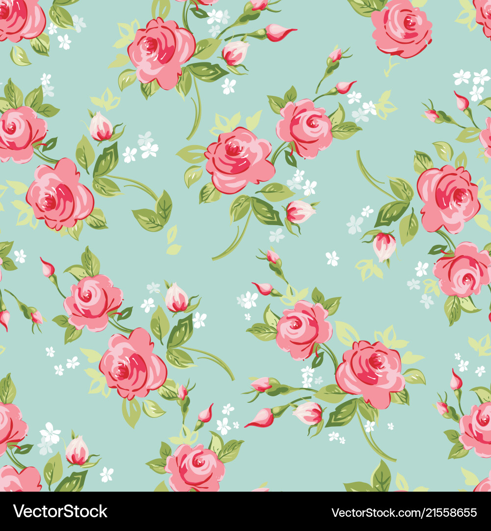 Seamless floral roses vector image