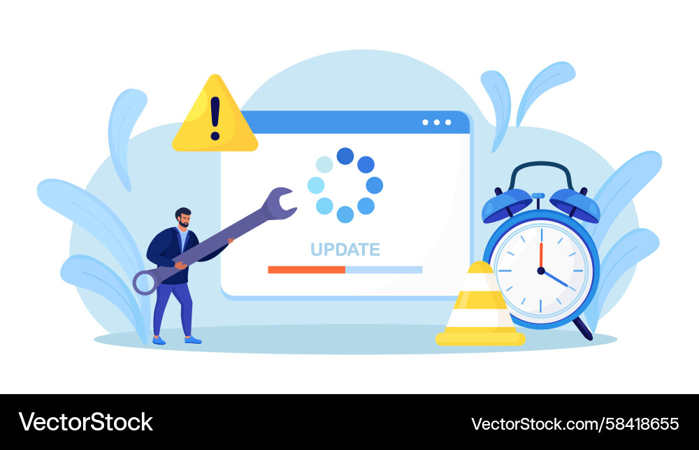 System Update & Software Upgrade Vector Image