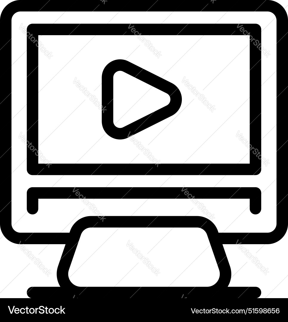 Desktop computer displaying video player interface Desktop computer displaying video player interface Vector Image