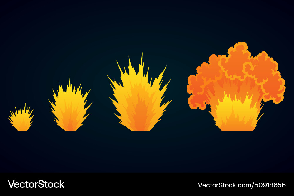 Explosion animation for game Explosion animation for game vector image