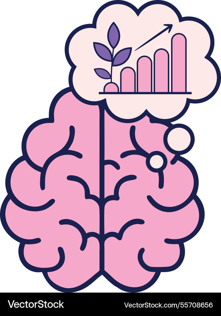 Fixed mindset brain block vector image