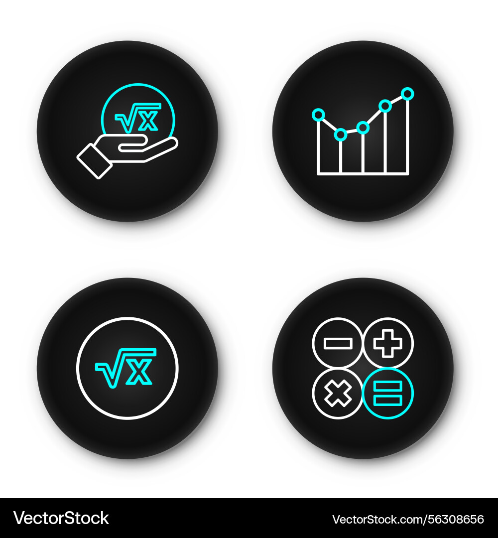 Math Calculator Icons - Square Root & Graph vector image