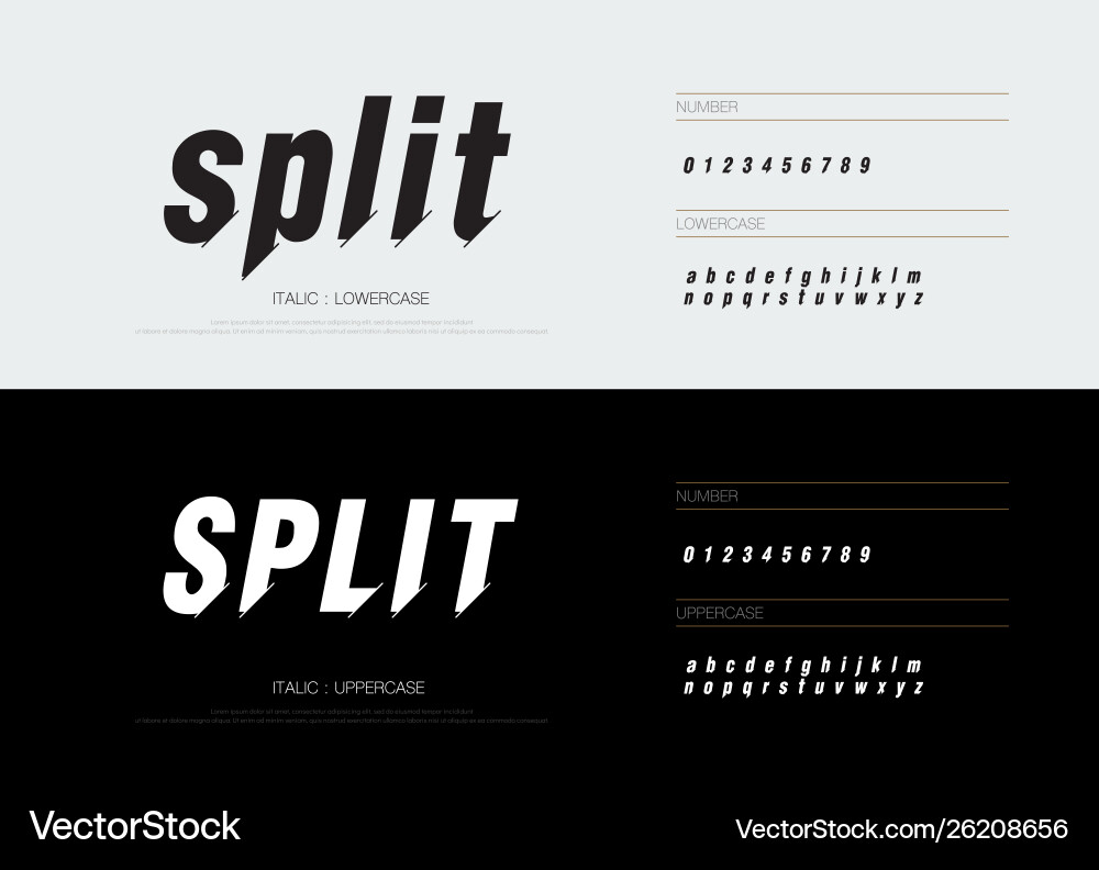Split Font Alphabet - Modern & Abstract vector image