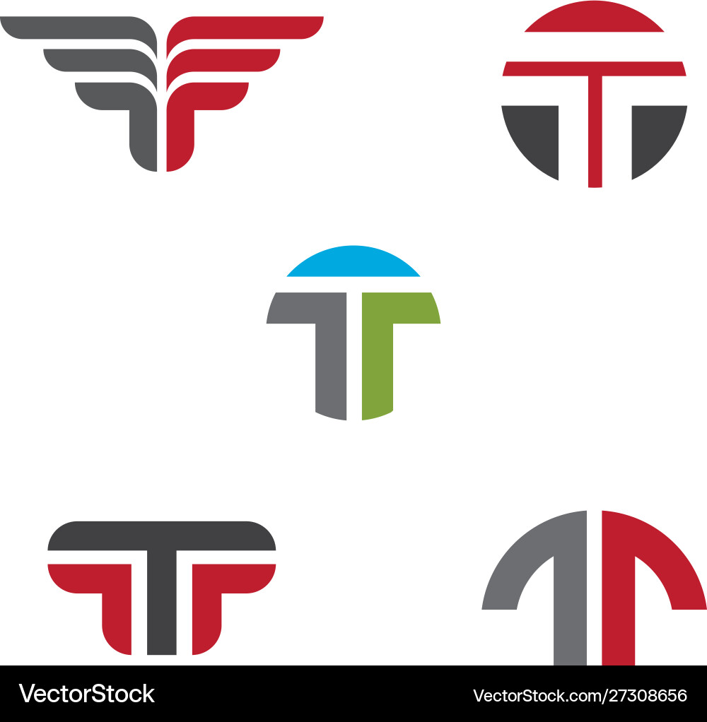 T letter icon design vector image