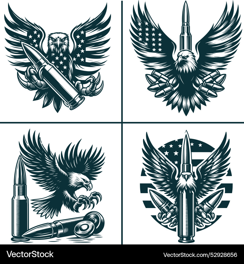 Us eagle claw bullet silhouette filesmilitary dad Vector Image