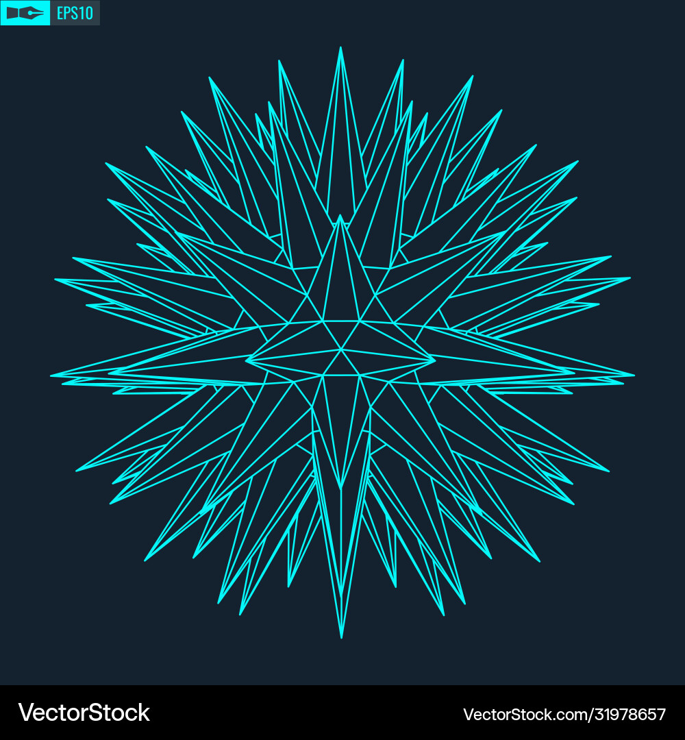 Abstract wireframe sphere with noise Vector Image