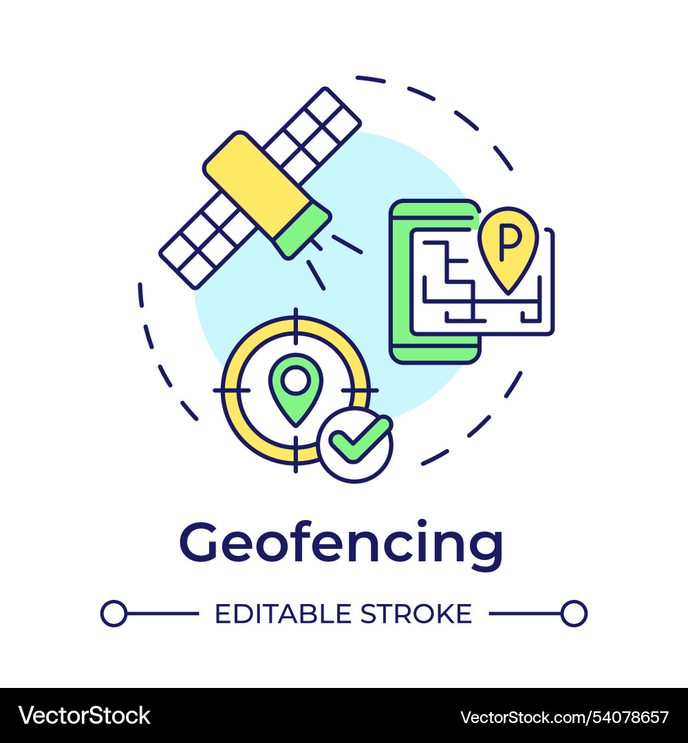 Geofencing multi color concept icon Vector Image