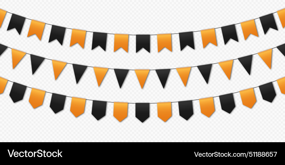 Halloween party flags bunting garland Vector Image