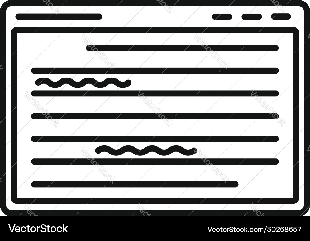 Web editor icon outline style vector image