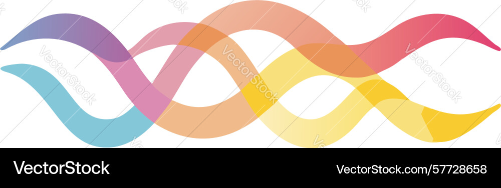 Abstract wavy intertwined gradient lines design vector image