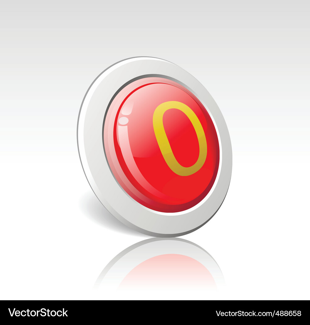 Button with the number 0 Vector Image