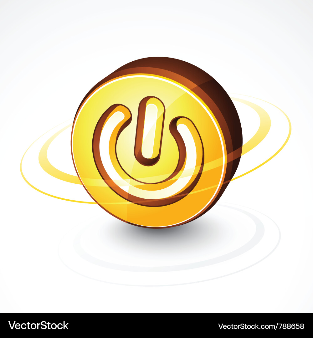 Circular power button vector image