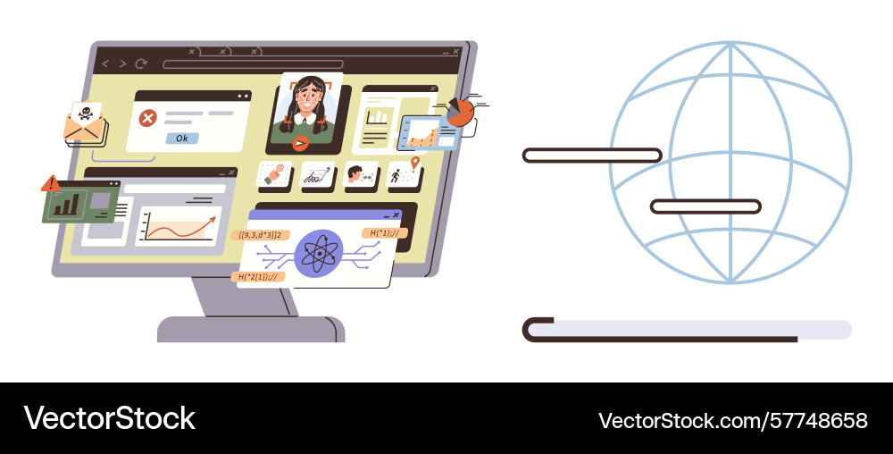 Digital workspace with network security and global Digital workspace with network security and global vector image