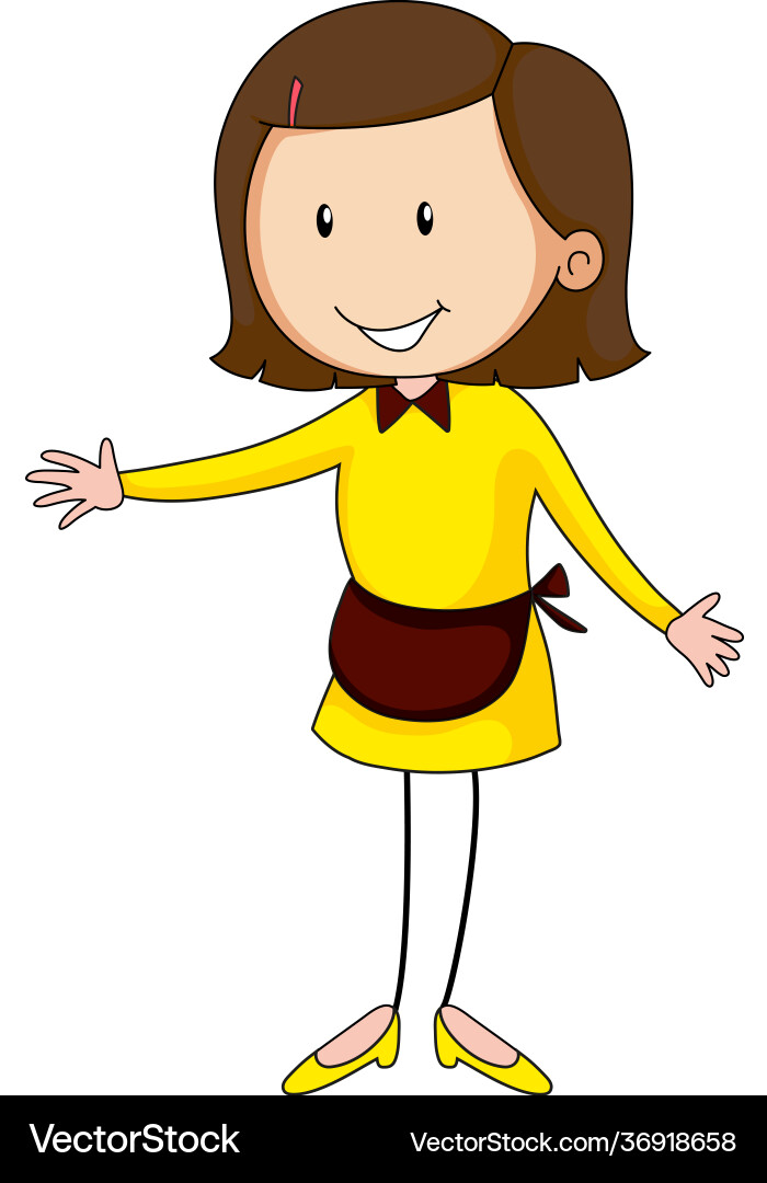 Female houseworker cartoon character Female houseworker cartoon character vector image