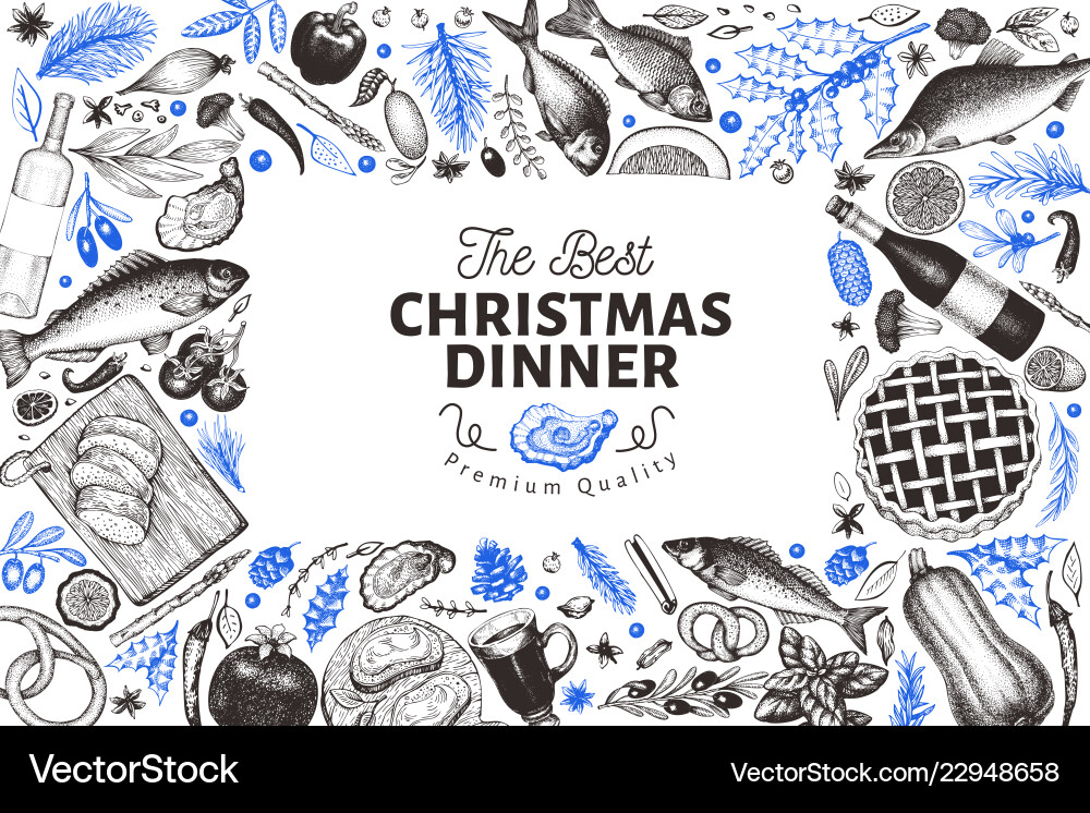 Frohe Weihnachten Abendessen Design Vorlage Frohe Weihnachten Abendessen Design Vorlage vektorbild