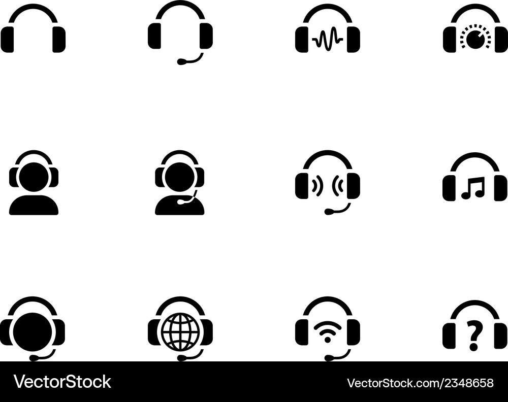 Headphone Icon Set Vector Image