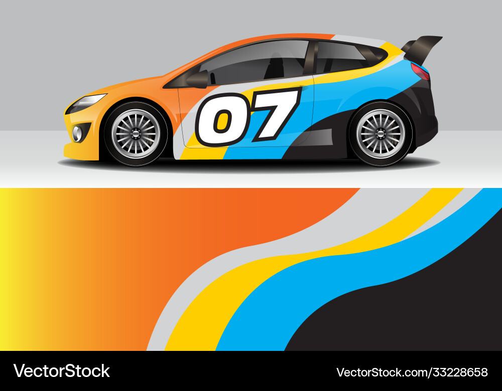 Modern Sporty Car Wrap Abstract Vector Image