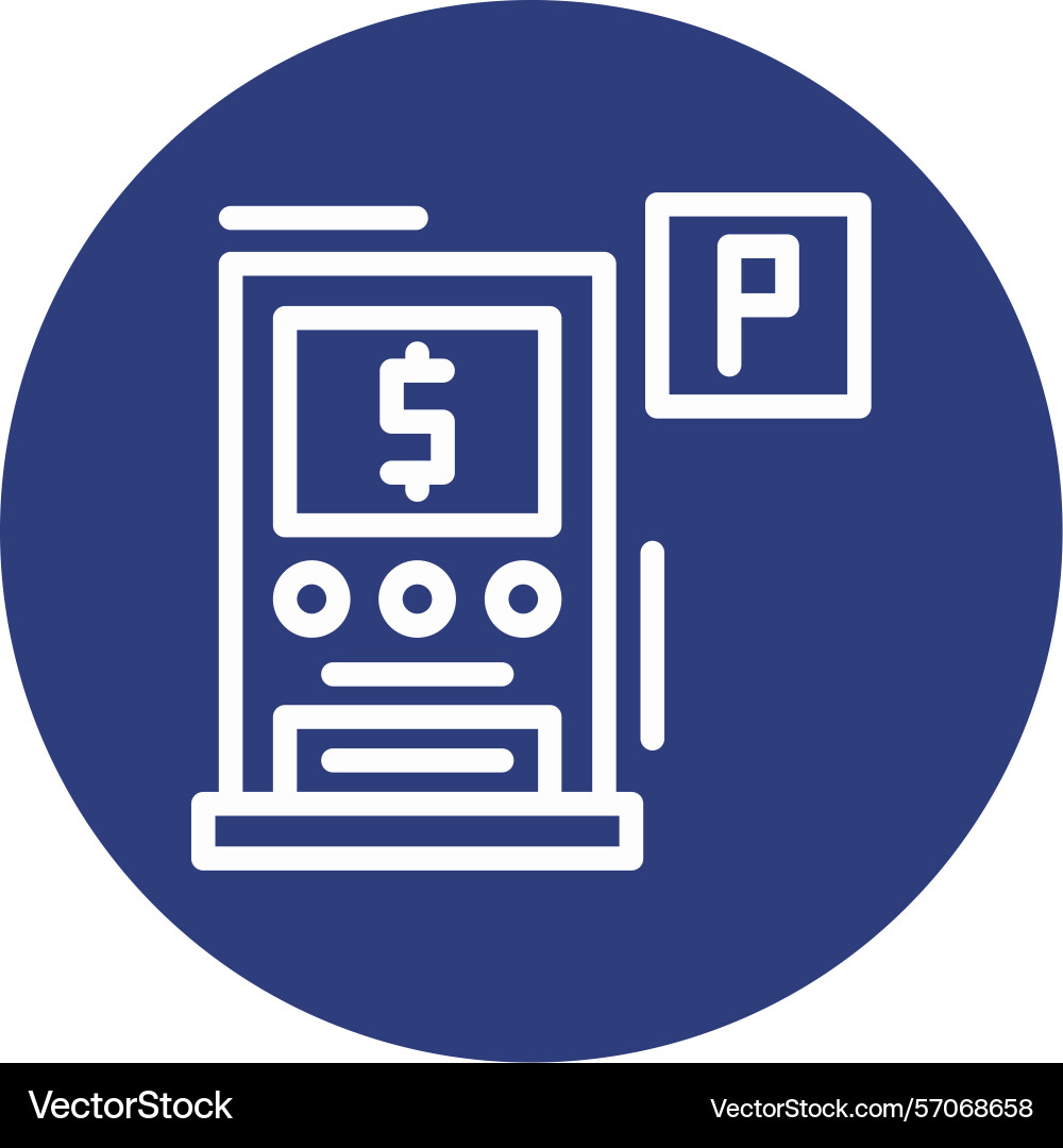 Pay and display parking line circle style icon Vector Image