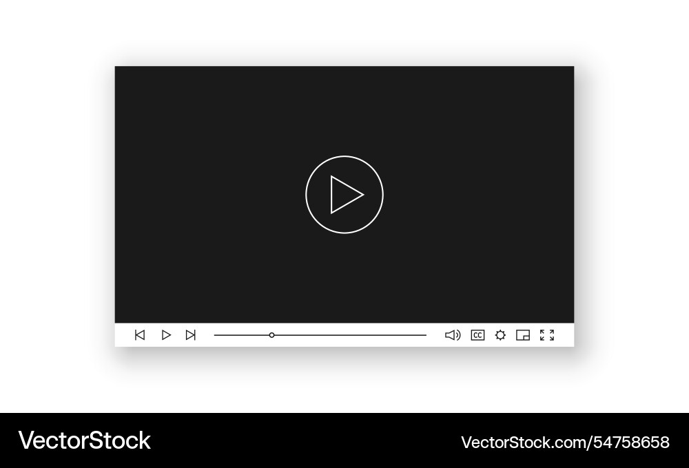 Video player interface template in simple style Video player interface template in simple style vector image
