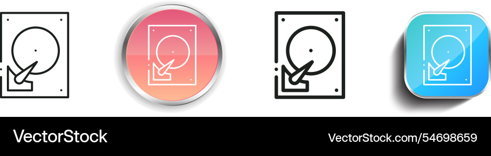 Hard disk drive icon thin linear regular vector image