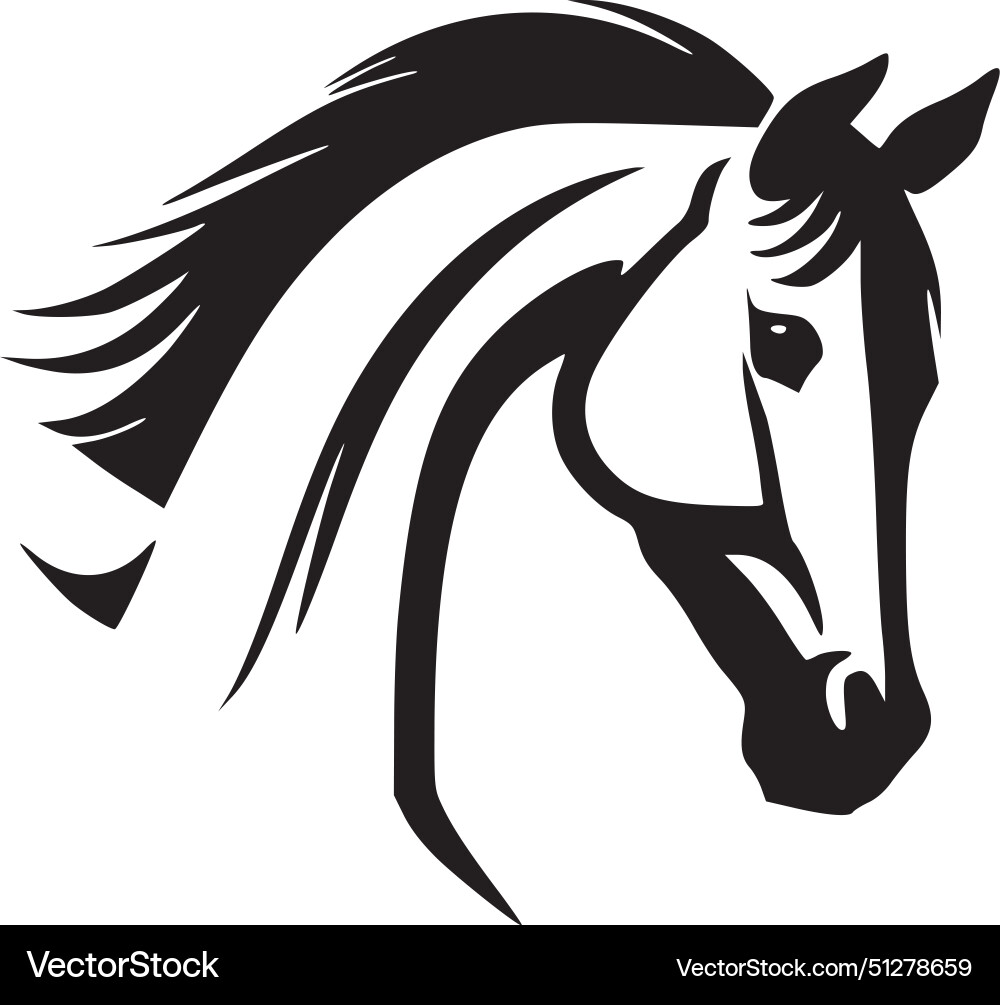 Horse - black and white Royalty Free Vector Image