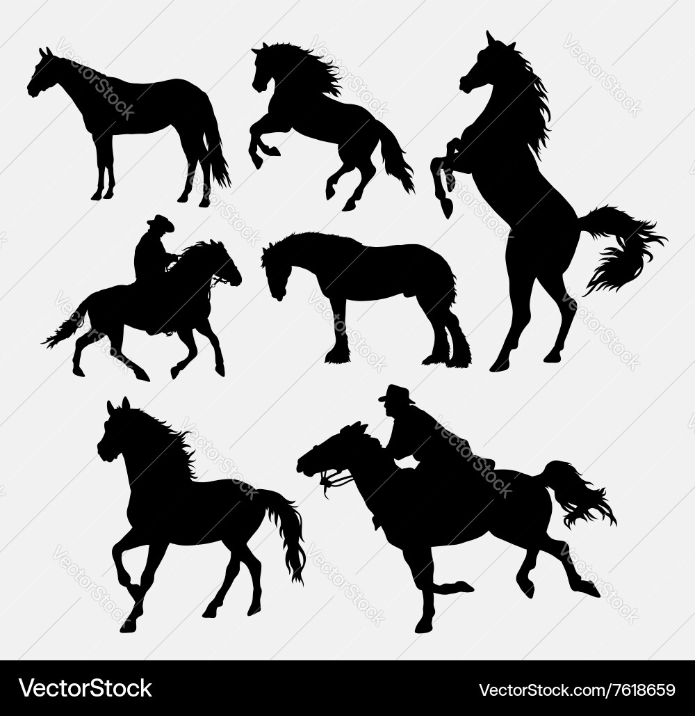 Horse Silhouette Collection vector image