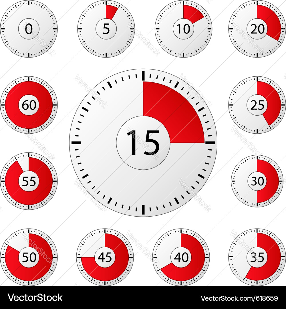 Red Timer Icons vector image