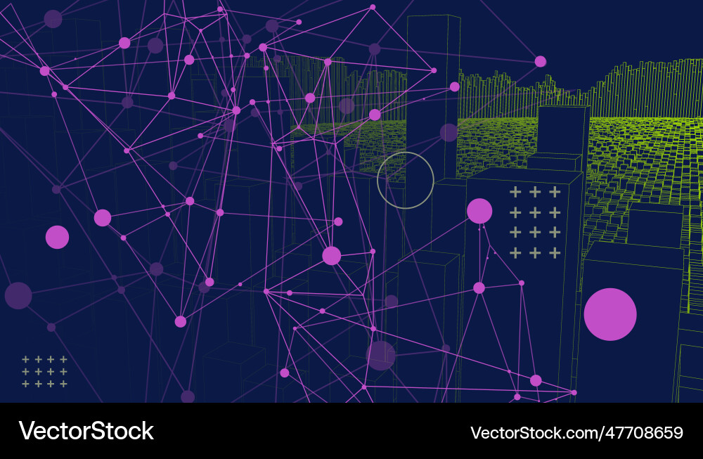 Square pattern wireframe background futuristic Square pattern wireframe background futuristic vector image