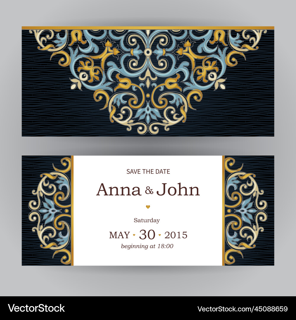 Vintage ornate cards in eastern style Vintage ornate cards in eastern style vector image