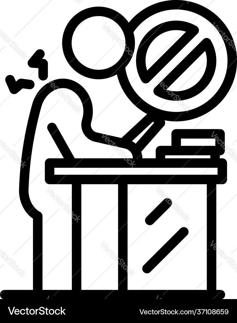 Wrong working position icon outline style Vector Image