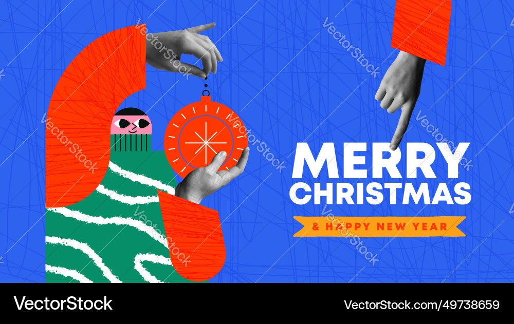 Year cartoon man ornament in retro Year cartoon man ornament in retro vector image
