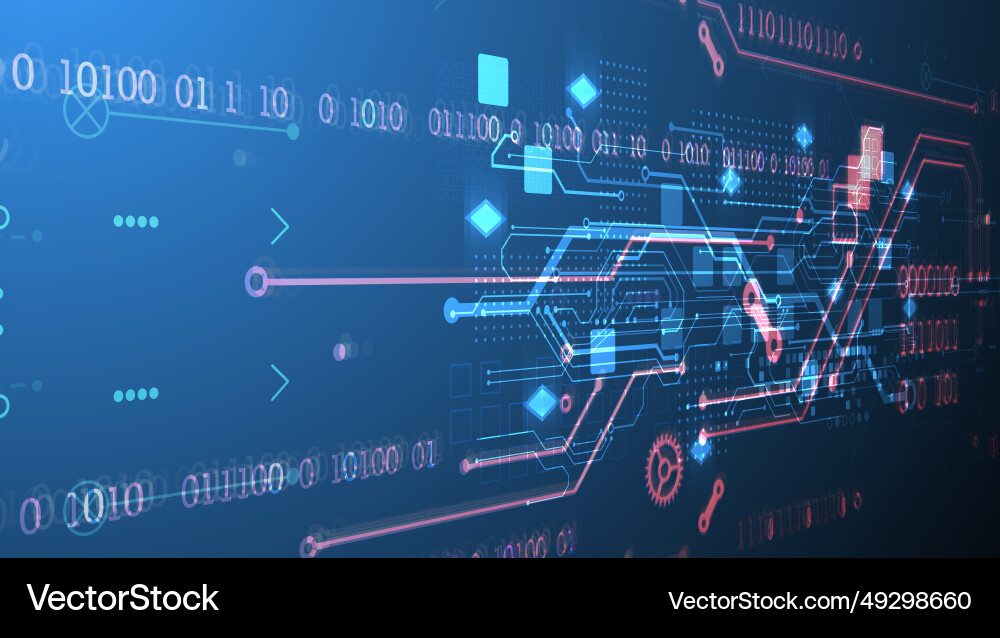 Abstract circuit board on gradient color Abstract circuit board on gradient color Vector Image