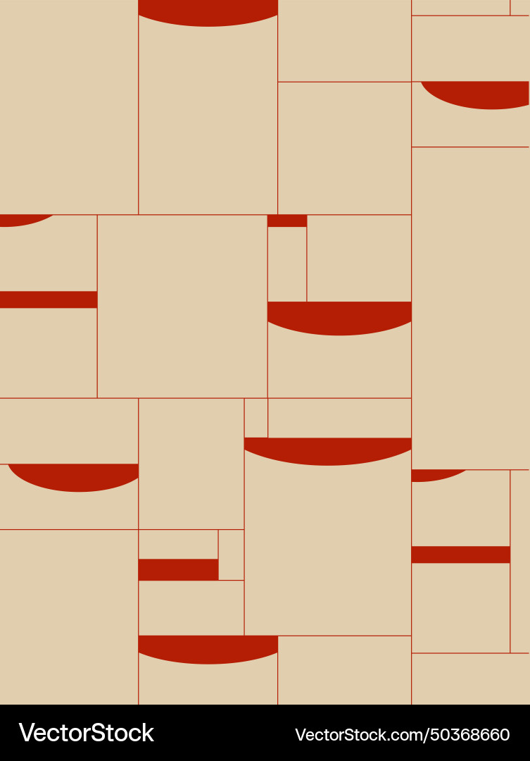 Art deco quadristic vintage pattern beige and red Art deco quadristic vintage pattern beige and red vector image