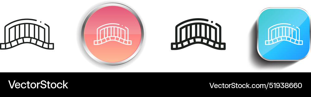 Bridge icon thin linear regular and button style vector image