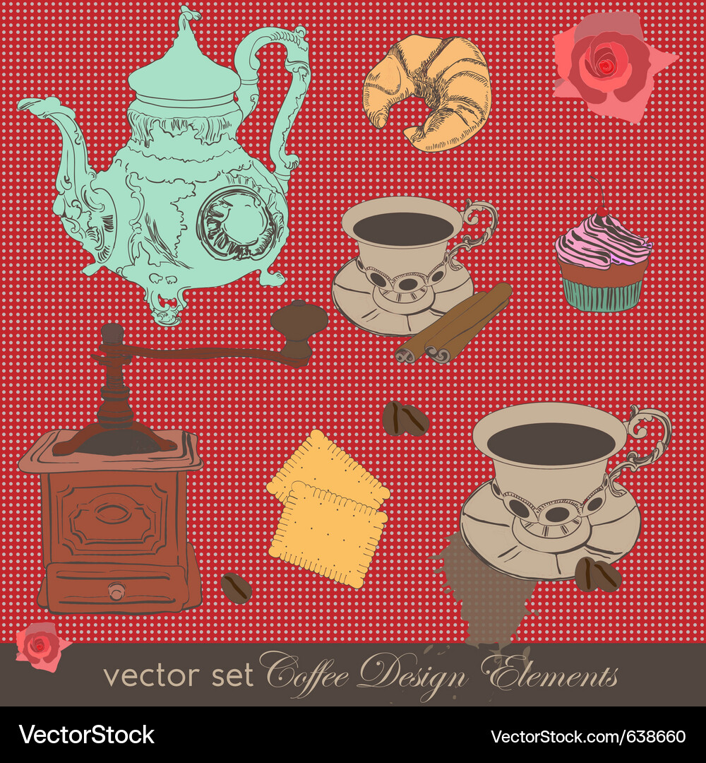 Coffee design elements Vector Image