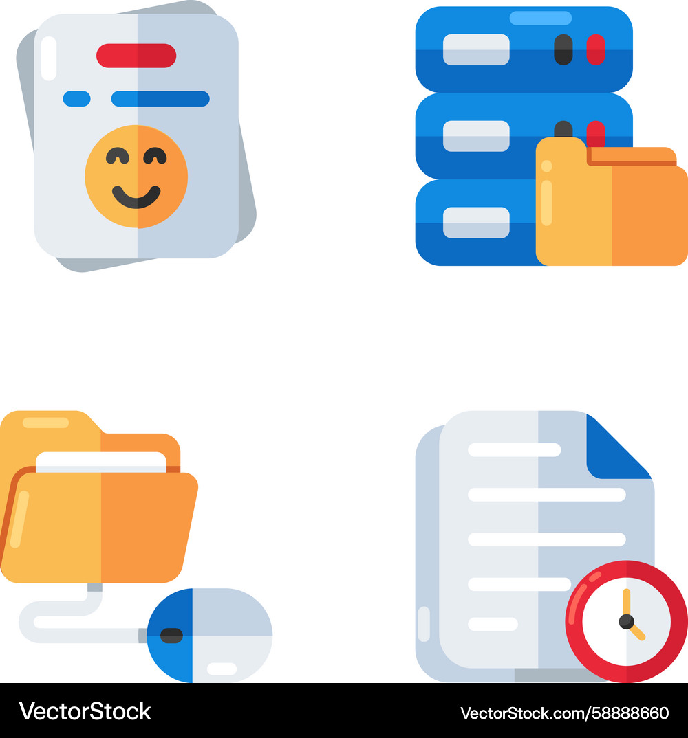 File Format Icons - Flat Set Vector Image