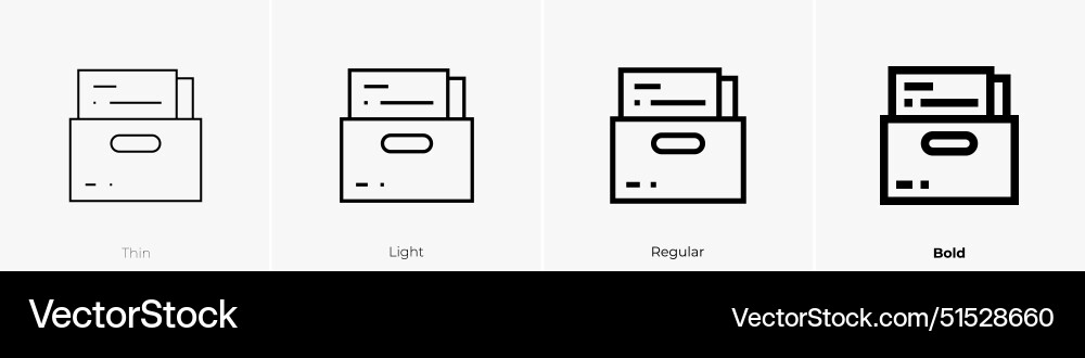 Files icon thin light regular and bold style Files icon thin light regular and bold style vector image