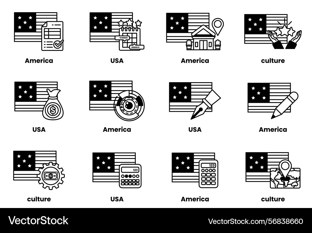 Image is a set of 12 different flags each Image is a set of 12 different flags each vector image