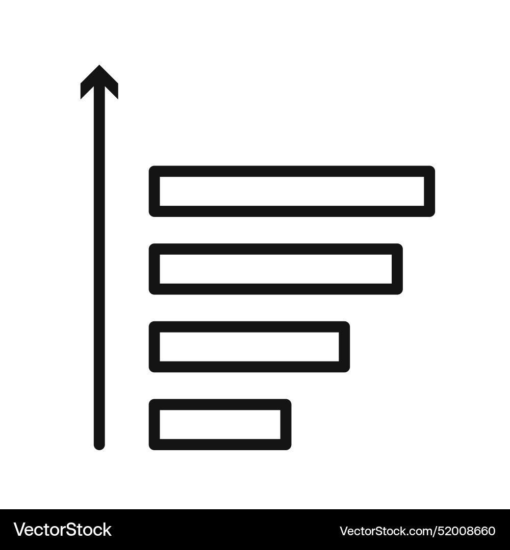 Increasing sort amount up icon for financial Increasing sort amount up icon for financial Vector Image