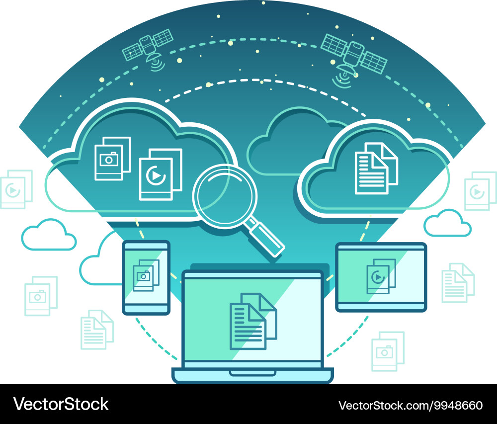 IT Network & Cloud Data Concept Vector Image