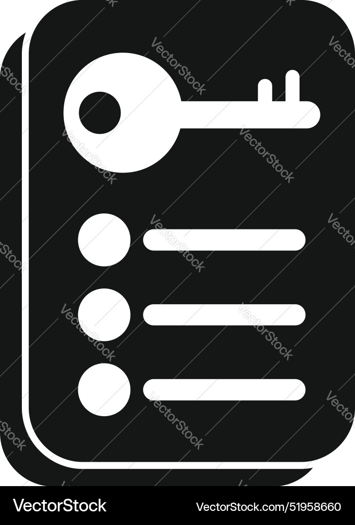 Keycard showing access control list for security Vector Image