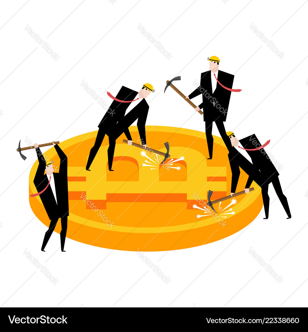 Mining bitcoin pool concept minir – Royalty-Free Vector | VectorStock